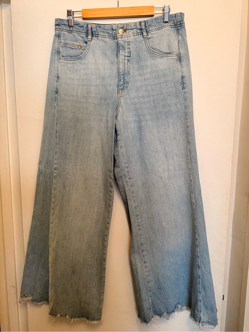 Pilcro Light Blue Wide-Leg Flare Jeans